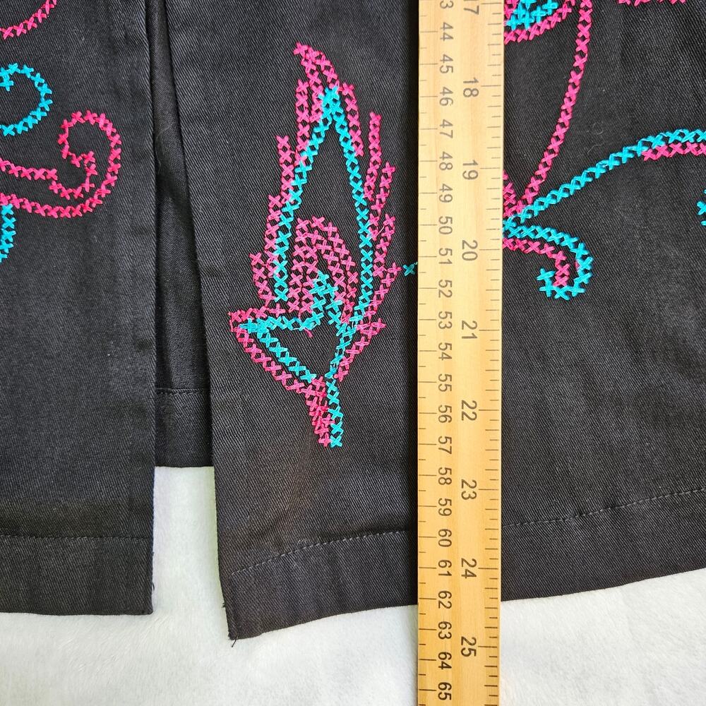 Choices Jacket Large Black Pink Floral Embroidered Rodeo Boho Cowgirl Western - Picture 14 of 15